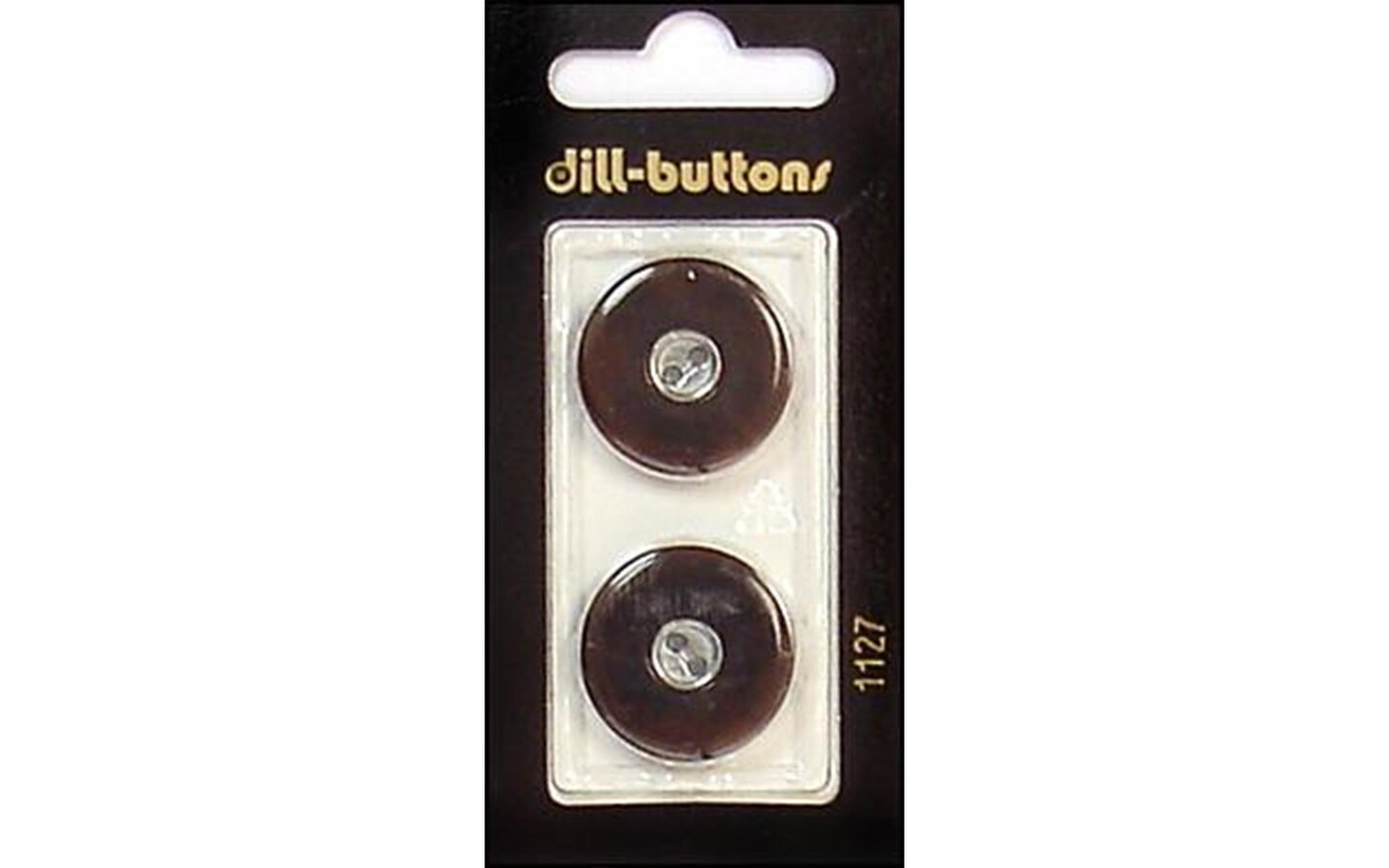 Dill Buttons 23mm 2pc 2 Hole Brown/Silver
