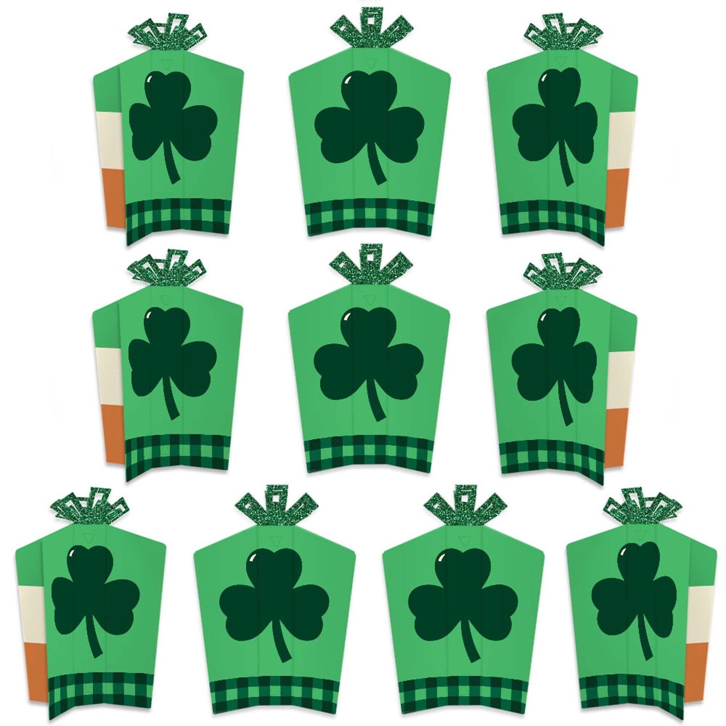 Big Dot of Happiness St. Patrick&#x27;s Day - Table Decorations - Saint Paddy&#x27;s Day Party Fold and Flare Centerpieces - 10 Count