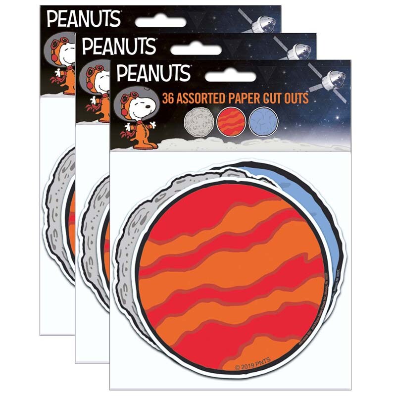 Peanuts&#xAE; NASA Planets Paper Cut Outs, 36 Per Pack, 3 Packs