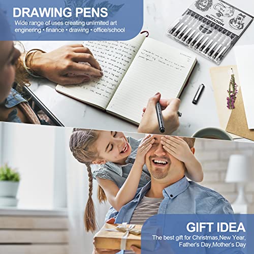 Mogyann Drawing Pens Black Art Pens for Drawing 12 Size Waterproof Ink Pens  for Artists Sketching, Manga, Writing - Yahoo Shopping