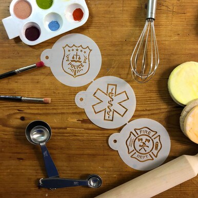 First Responders Cookie Stencil Set | C996 by Designer Stencils | Cookie Decorating Tools | Baking Stencils for Royal Icing, Airbrush, Dusting Powder | Reusable Plastic Food Grade Stencil for Cookies | Easy to Use &#x26; Clean Cookie Stencil