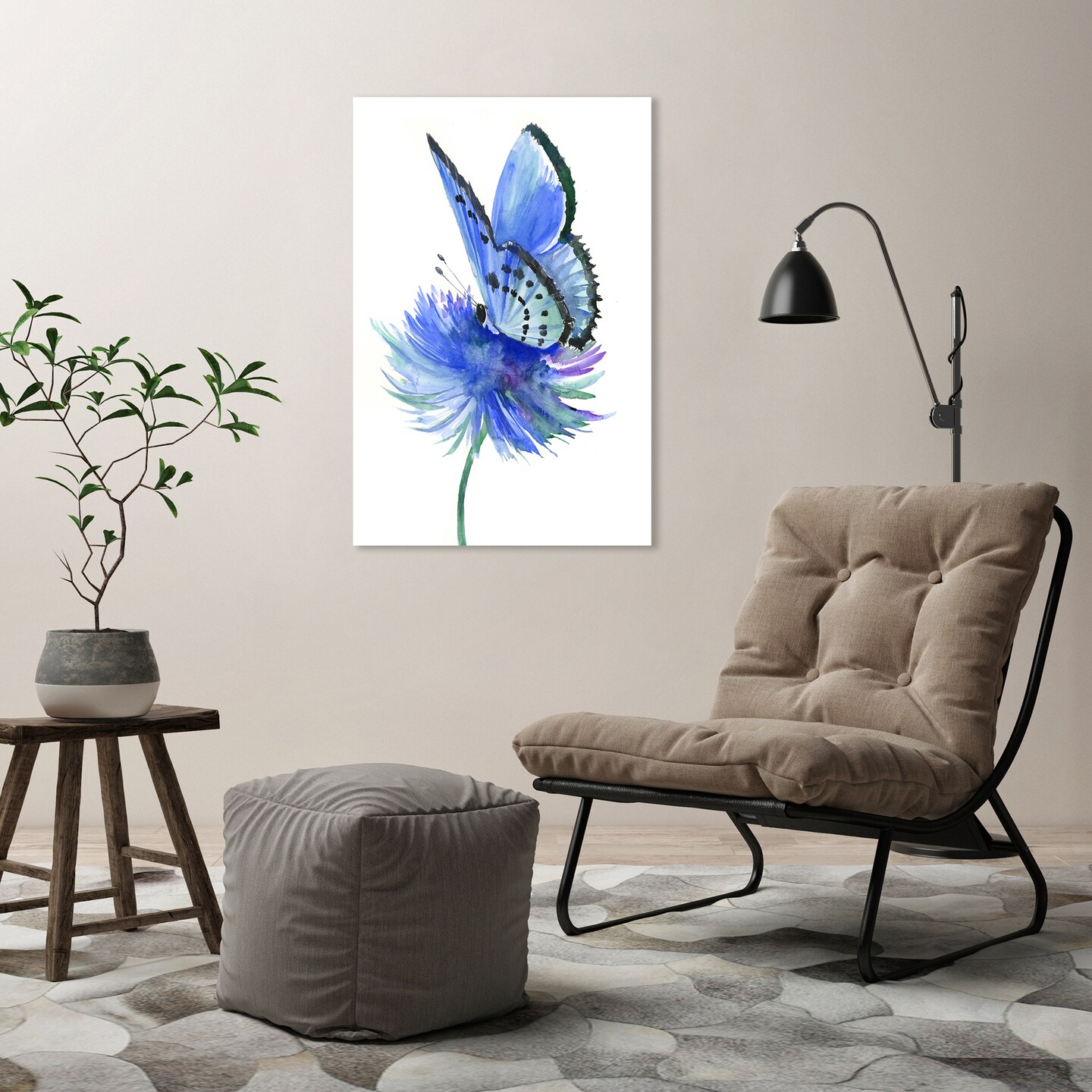 Blue Butterfly by Suren Nersisyan  Gallery Wrapped Canvas - Americanflat