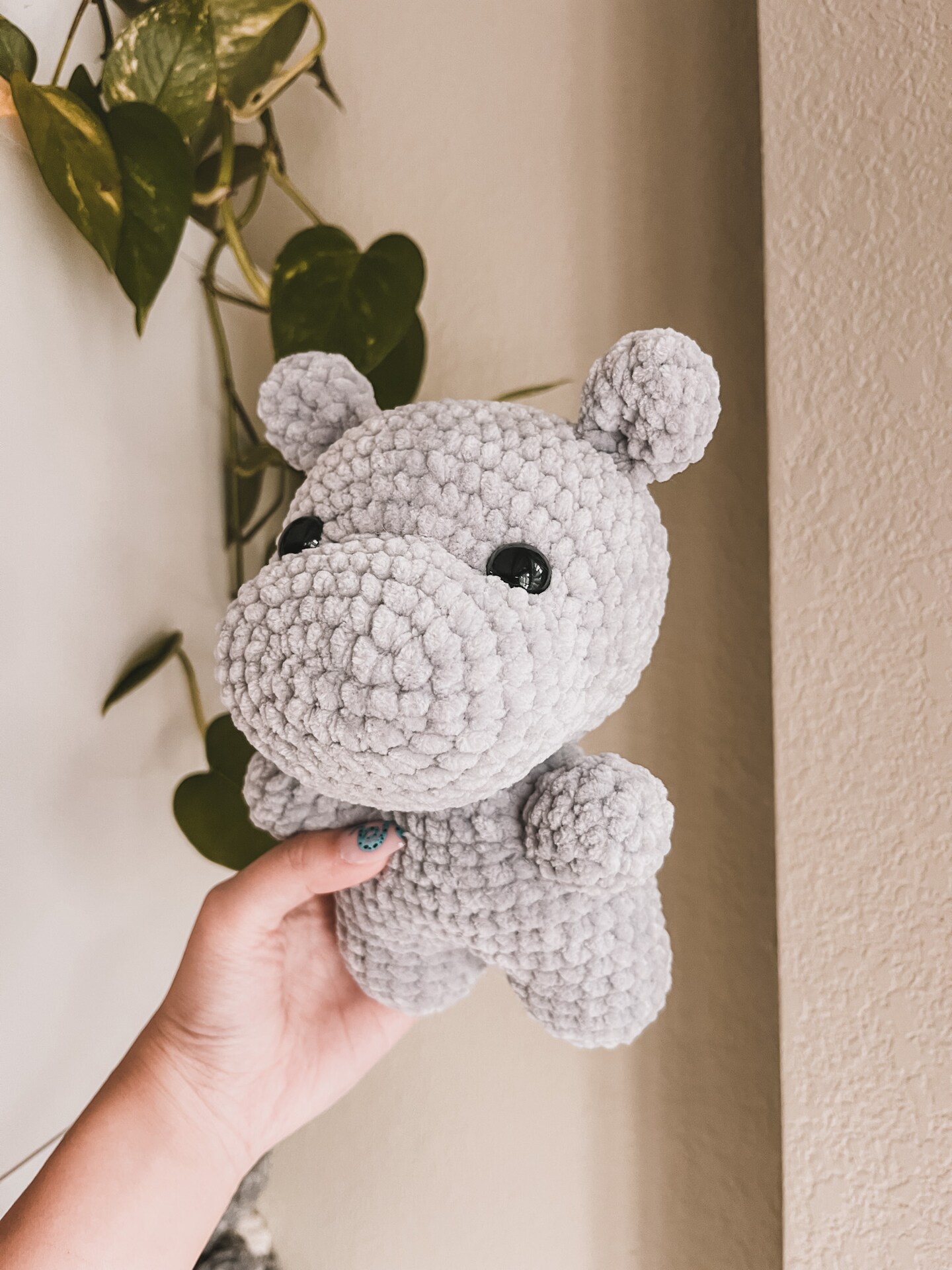 MADE TO ORDER Chubby Hippo Crochet Plushie Amigurumi Stuffed Animal 260066485109882880