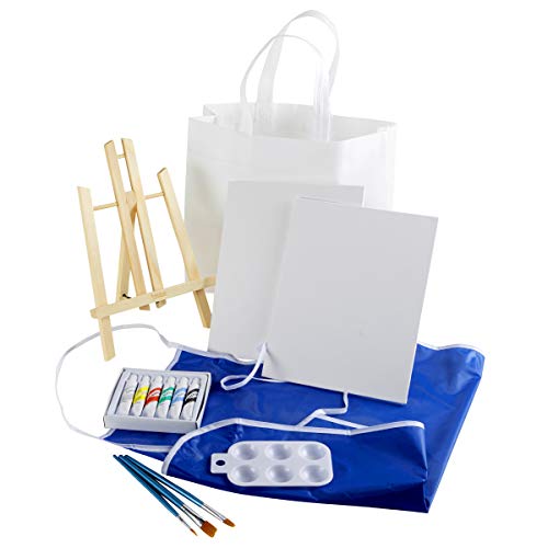 Artlicious Complete Easel Set Easel, Canvas Panel Boards, Acrylic Paints, Paint Brushes