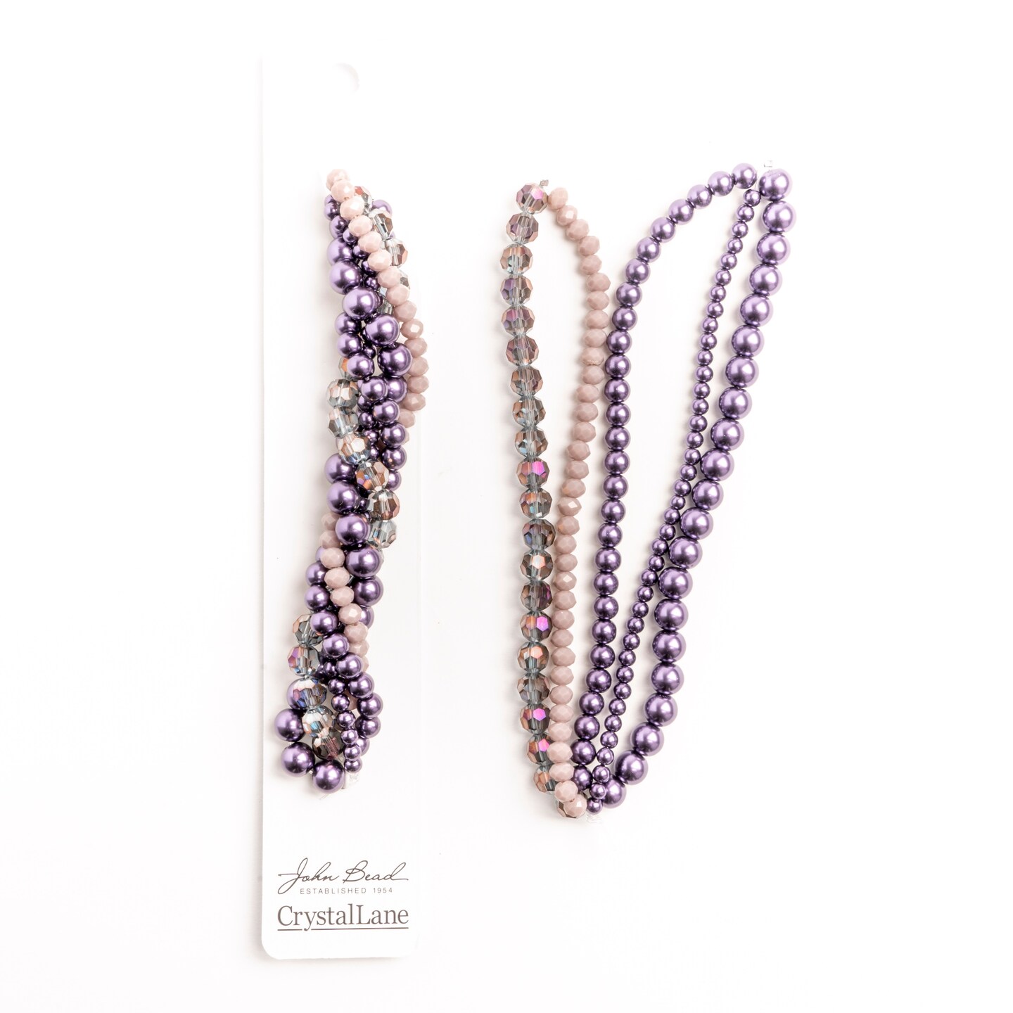 Crystal Lane DIY Blackcurrant Swirl Moonflower Twisted Glass & Pearls Beads, 5 Strands