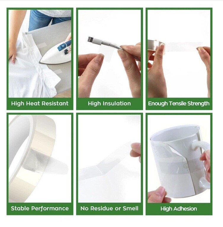 4 rolls Heat resistant Tapes sublimation Press Transfer Thermal CLEAR 4mmx30m SUBLITAPE