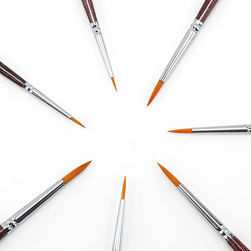 7 Pcs Detail Model Paint Brushes for Acrylic, Gouache, Oil, Tempera and Face Painting