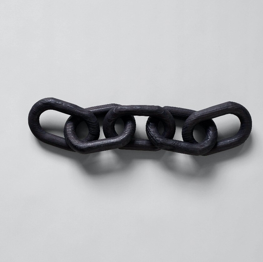 Charcoal Wood Chain, Small Link