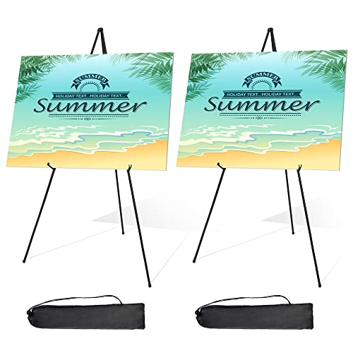 STARHOO Display Easel Stand for Wedding Sign & Poster 63'' Portable Art Easel for Floor Adjustable Metal Easel Black