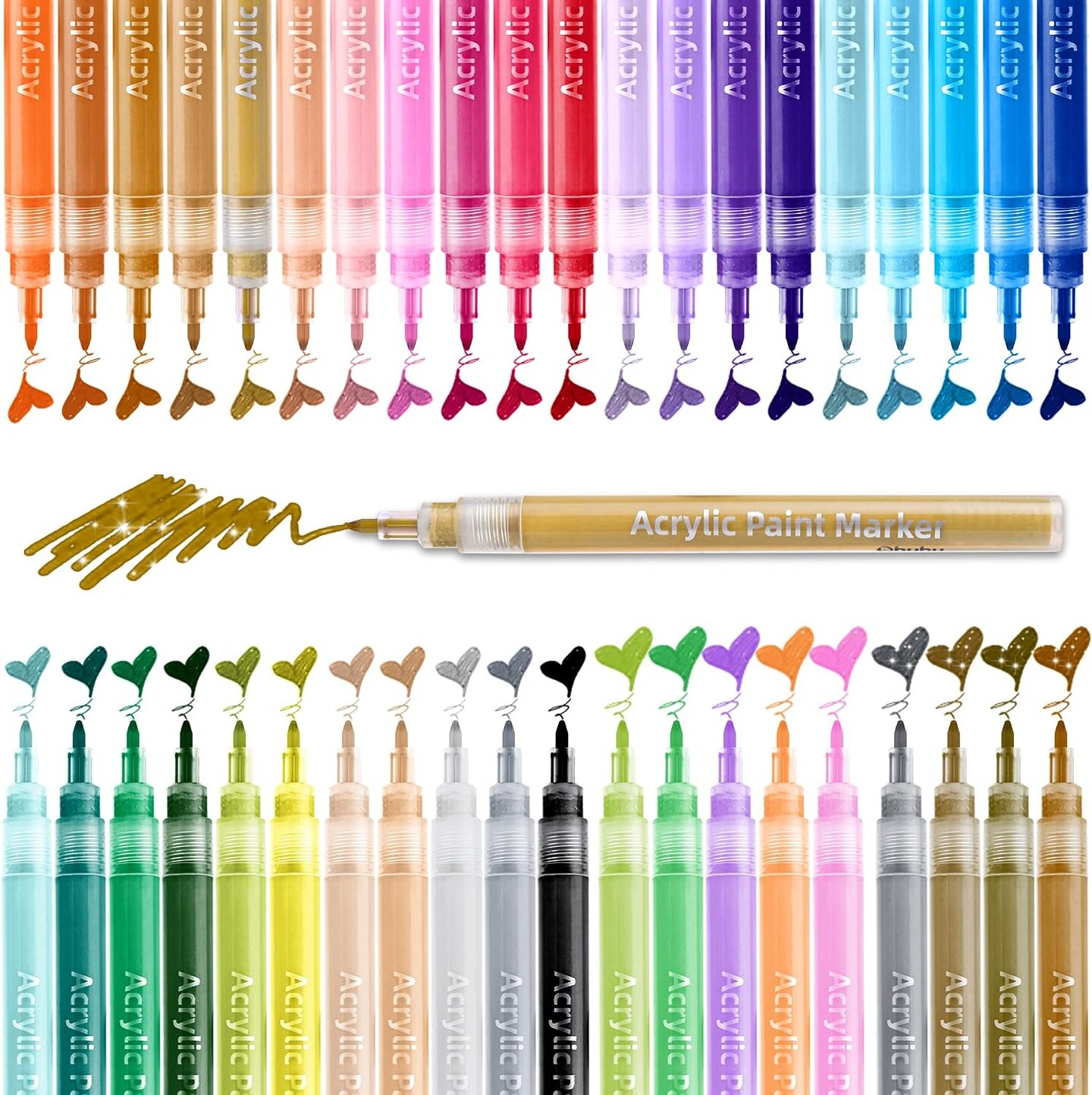 Ohuhu Gold Silver White Gel Pens: 12 Pack Extra Fine Point Pens Opaque Gel  Ink Pens