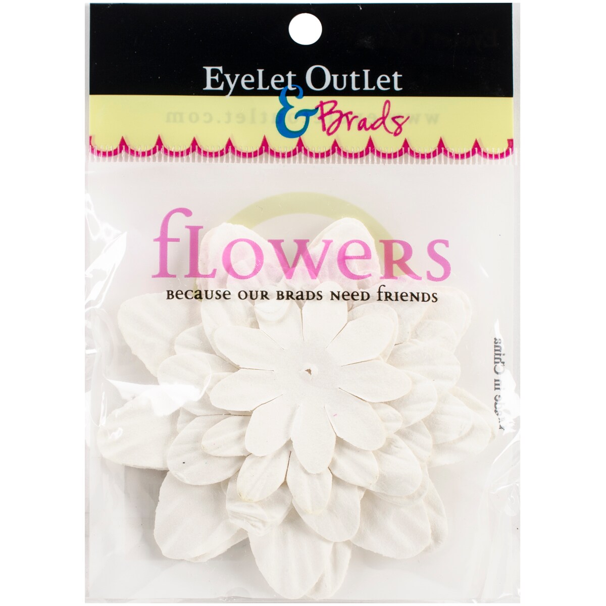 Eyelet Outlet Flowers 40/Pkg-White