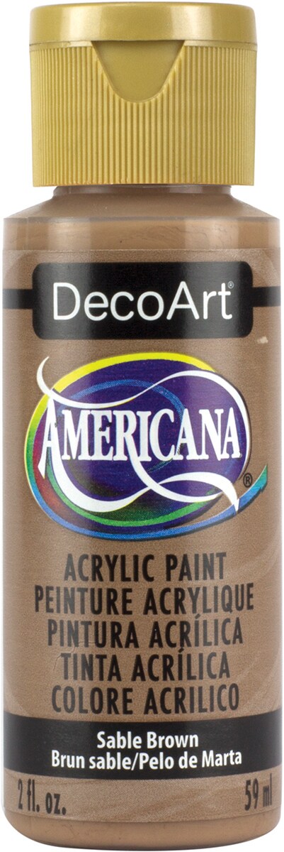 DecoArt Americana Acrylic Paint 2oz-Sable Brown - Opaque
