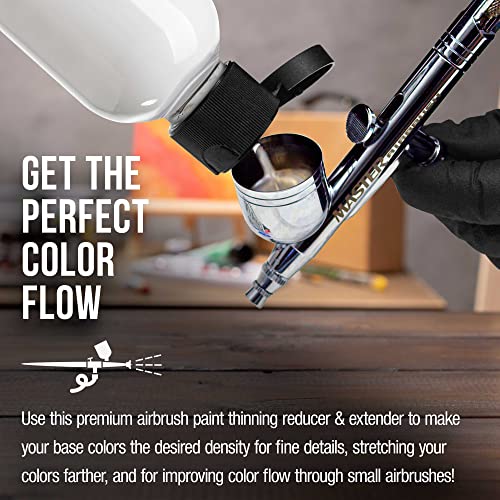 4-Ounce Pint Airbrush Thinner for Reducing Airbrush Paint for All Acrylic Paints - Extender Base, Reducer to Thin Colors Improve Flow - Works for Thinning Acrylic Pouring Paint
