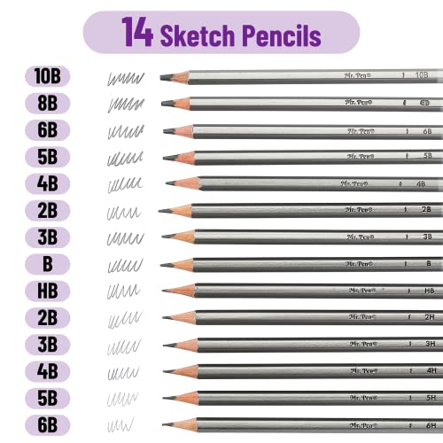 Sketch Pencils for Drawing, 14 Pack, for Art, Graphite Pencils for Shading