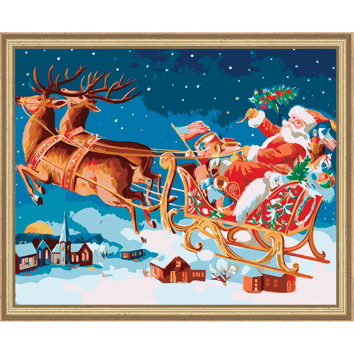 Herrschners  Vintage Santa Paint by Number Kit