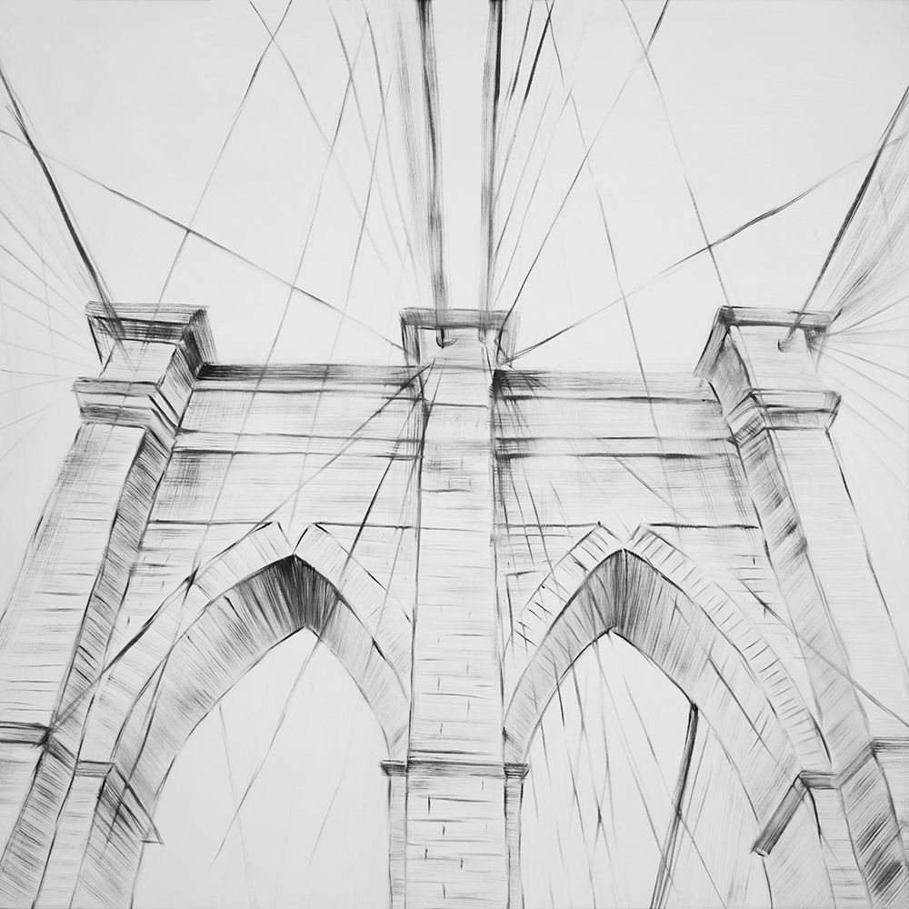 BROOKLYN BRIDGE SKETCH Poster Print by Atelier B Art Studio - Item # VARPDXBEGARC02