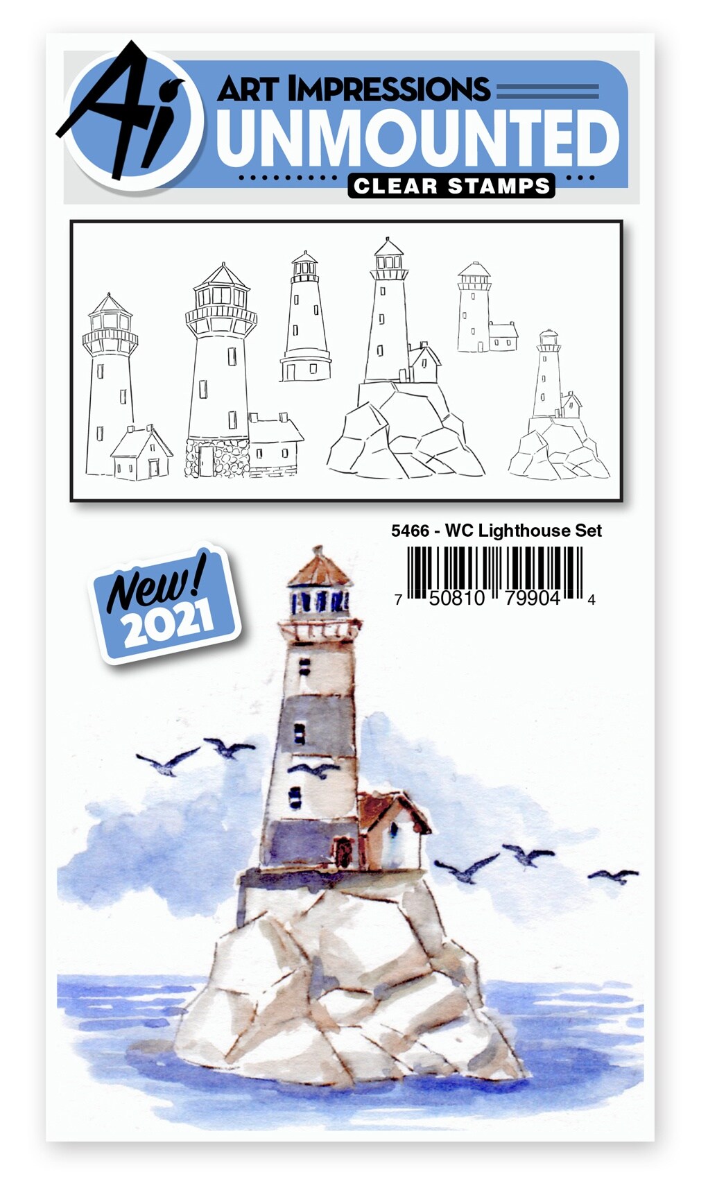 Art Impressions Watercolor Clear StampsLighthouse Set Michaels