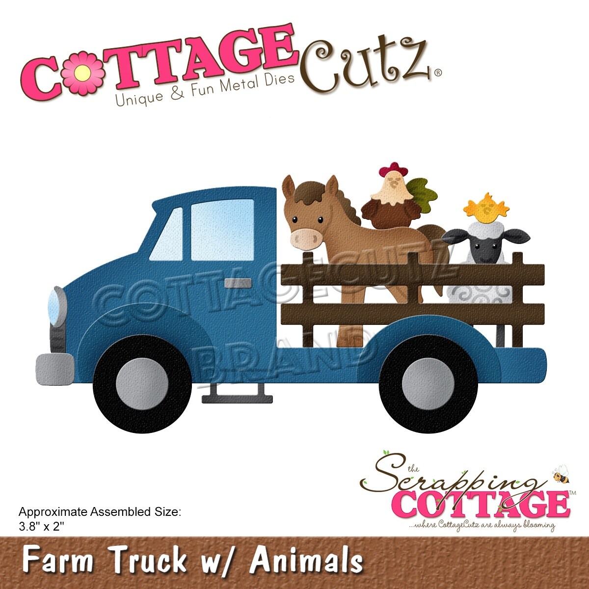 Cottagecutz Dies-Farm Truck W/Animals 3.8&#x22;X2&#x22;