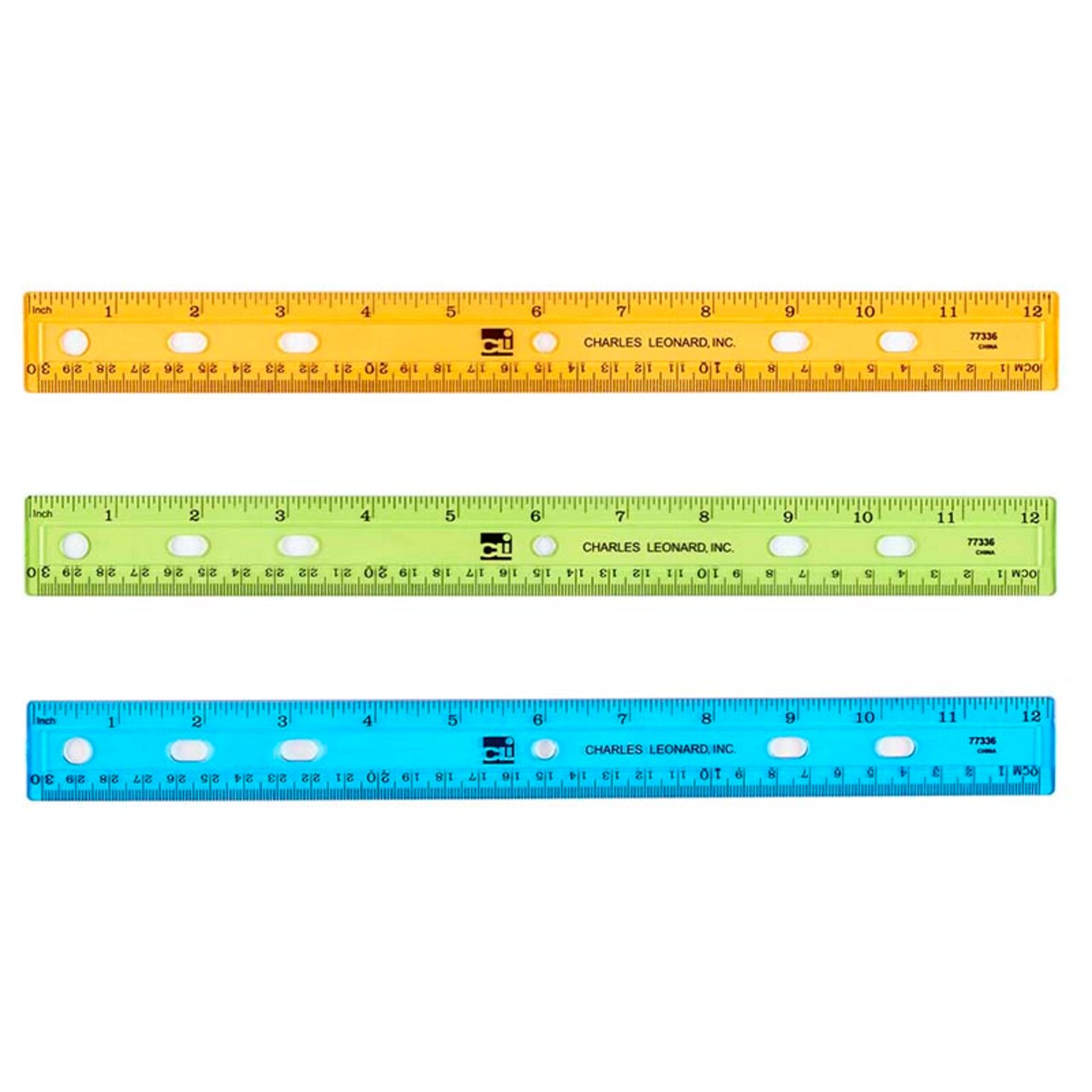 Color Ruler Commercial Plastic Ruler, 12