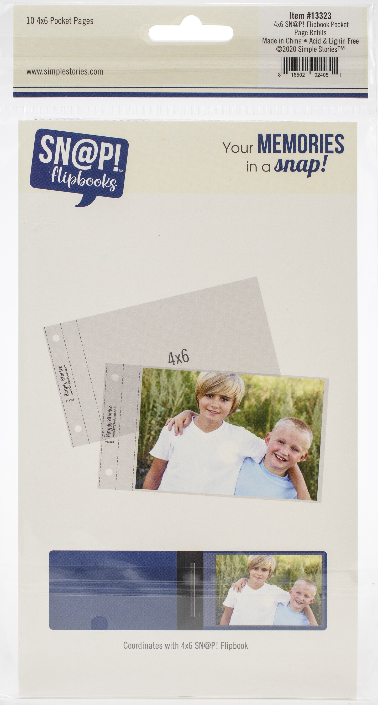 Simple Stories Sn@p! Pocket Pages For 4"X6" Flipbooks 10/Pkg-(1) 4"X6" Pocket