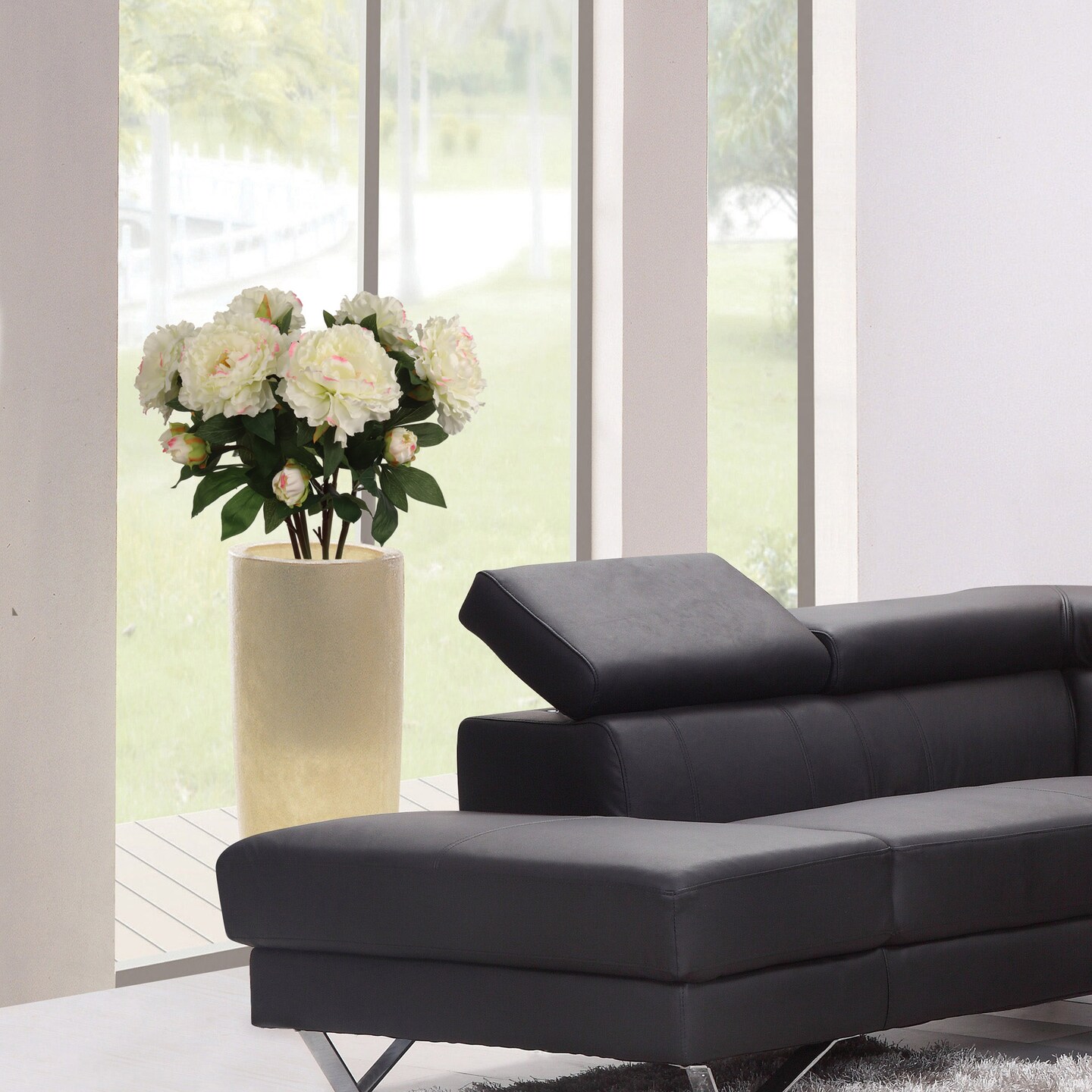 Cream Pink Peony Spray - 12-Pack with Silk Foliage & Lifelike Blooms, Perfect for Floral Arrangements, Home & Event Décor - All-Season Elegance, Floral Home by Artificial Flowers