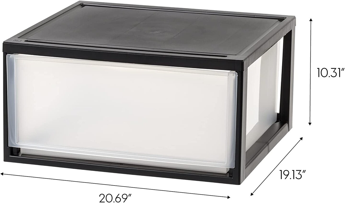 IRIS USA Stackable Modular Plastic Storage Drawers