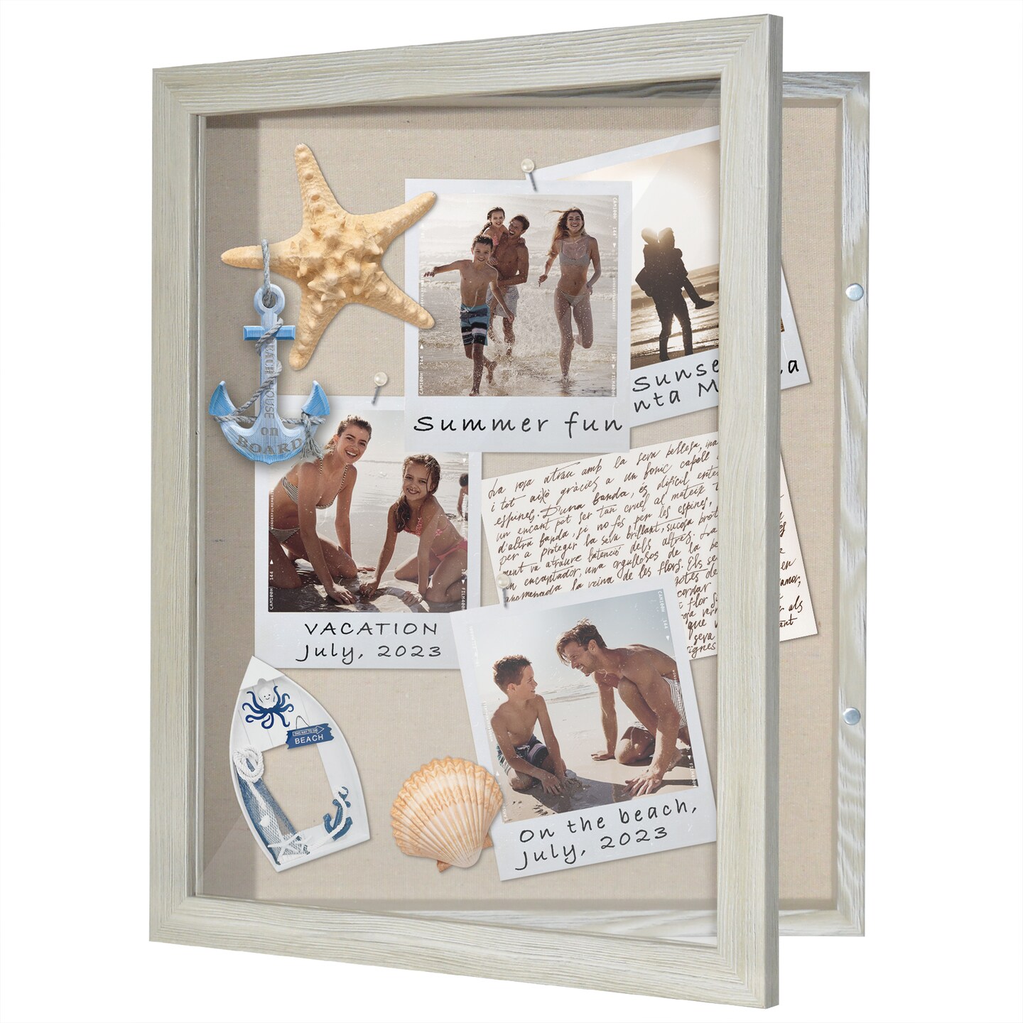 Americanflat Front Loading Shadow Box Frame - 1.5 Interior Depth for Memorabilia - Display Case for Keepsakes - Magnetic Closure - Includes Pins to Secure Items - Hanging Hardware