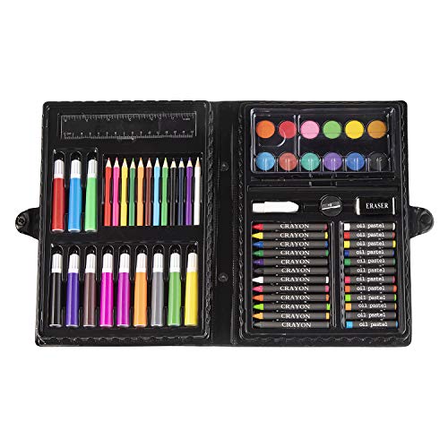 Darice 80-Piece Art Set &#x2013; Art Supplies for Drawing, Painting and More in a Plastic Case - Makes a Great Gift for Children and Adults
