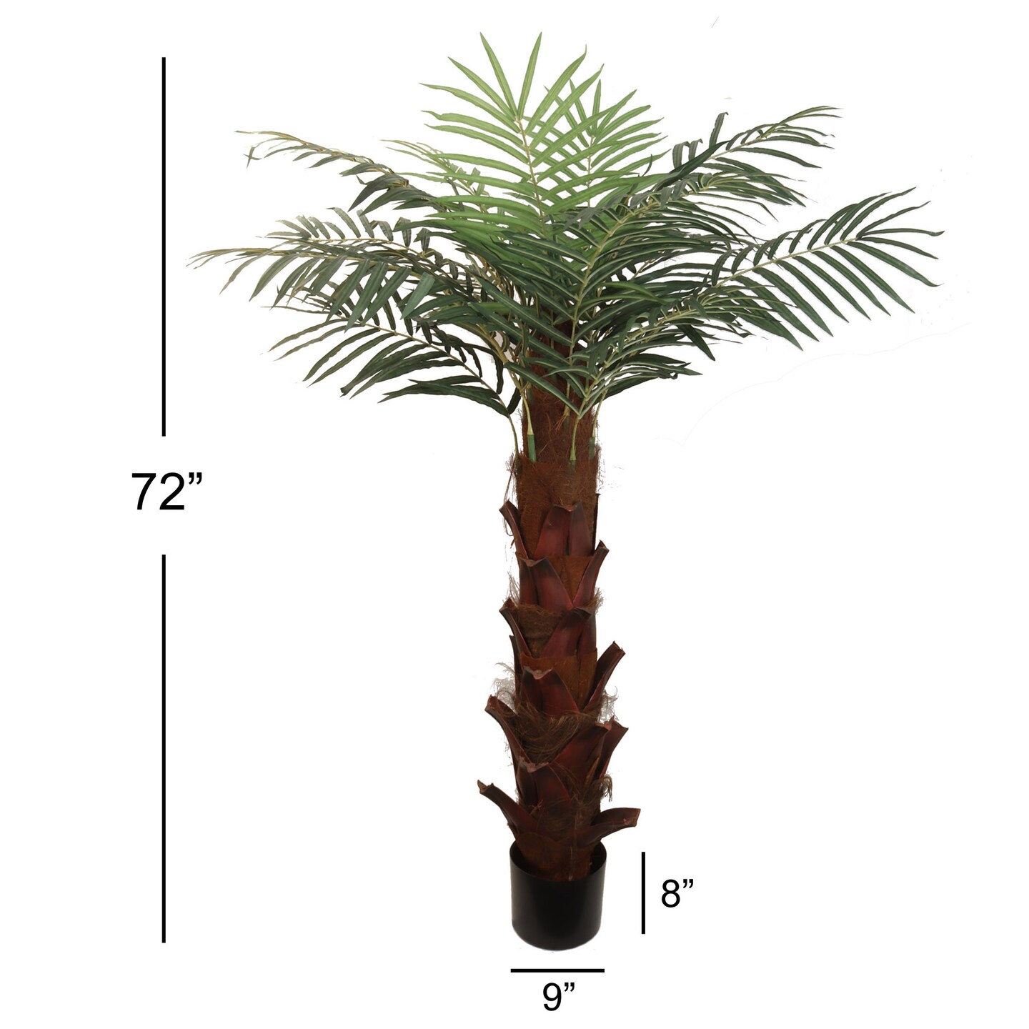 2-Pack: 6ft Areca Palm Tree in Black Pot with Silk Leaves, Floral Home by Artificial Flowers
