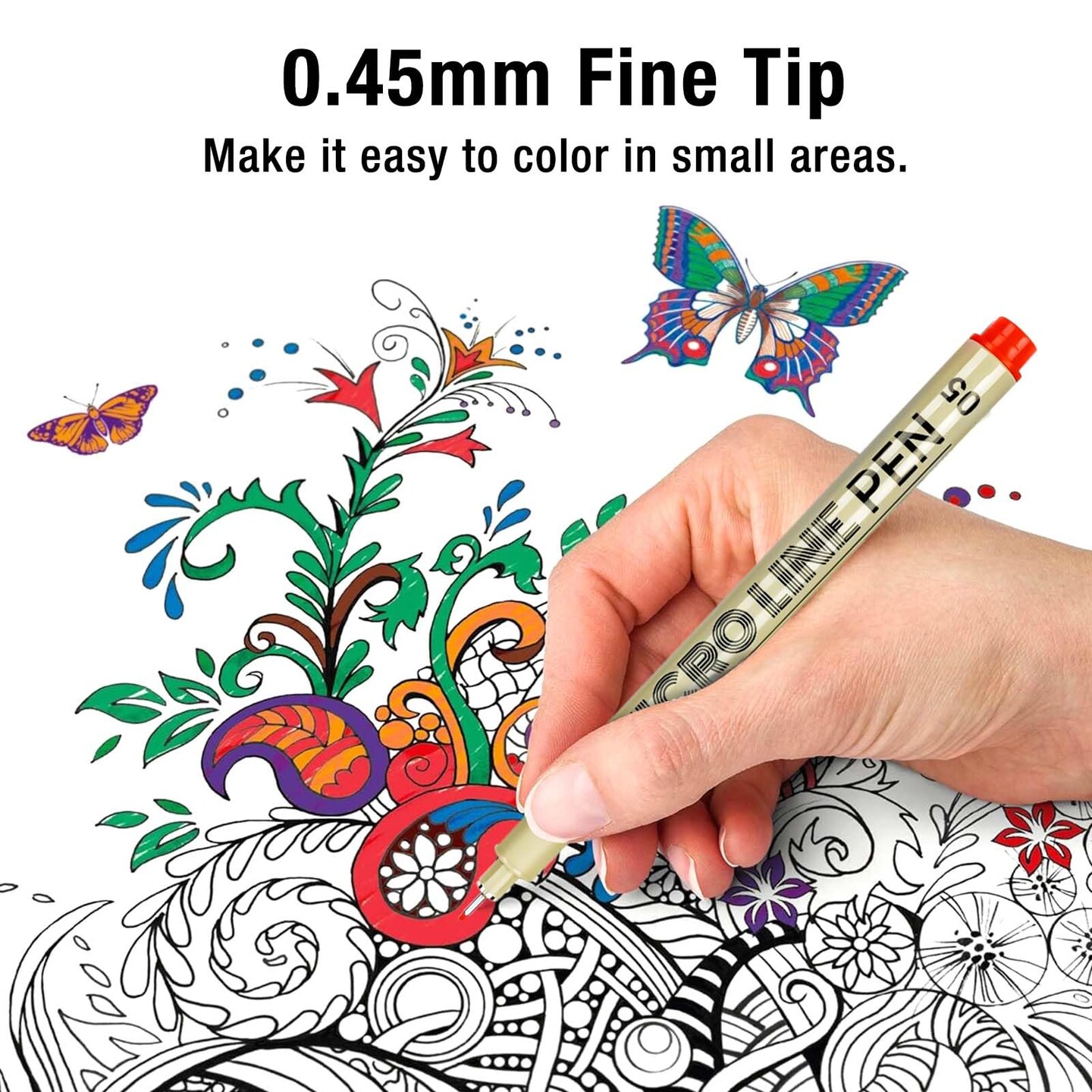 12 Colors 05 Micro Fineliner Drawing Art Pens, Waterproof Archival Ink Pens, 0.45mm Multiliner Fine Liner Pens for Illustration Technical Sketching Manga Scrapbooking Journaling Zentangle