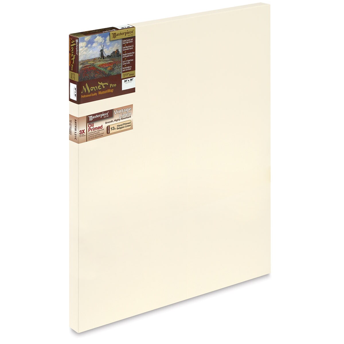 Masterpiece Monet Pro Linen Canvas - 24&#x22; x 30&#x22;, Oil Primed