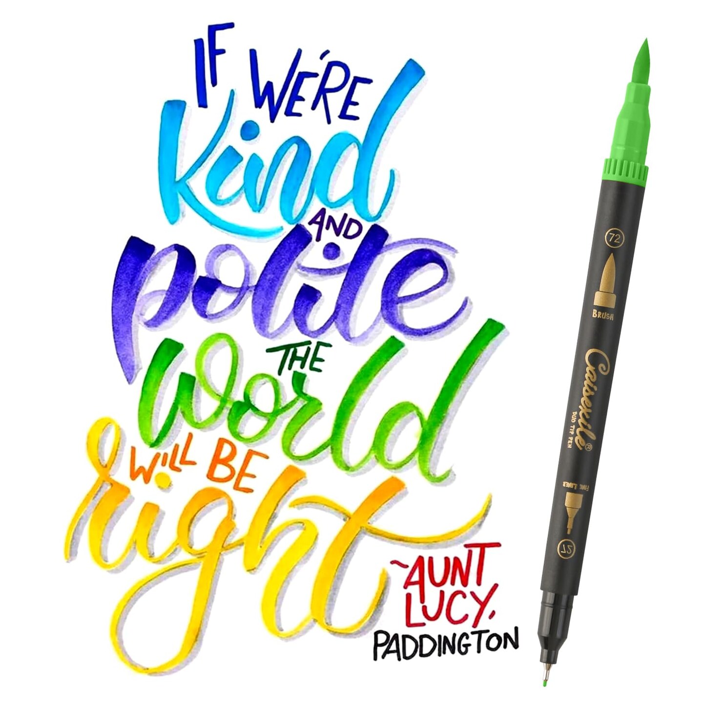 24 Colors Duo Tip Pen Art Markers, Artist Fine & Brush Tip Marker Coloring Markers for Adult Coloring Book Journaling Note Taking Lettering Calligraphy Drawing Pens Supplies