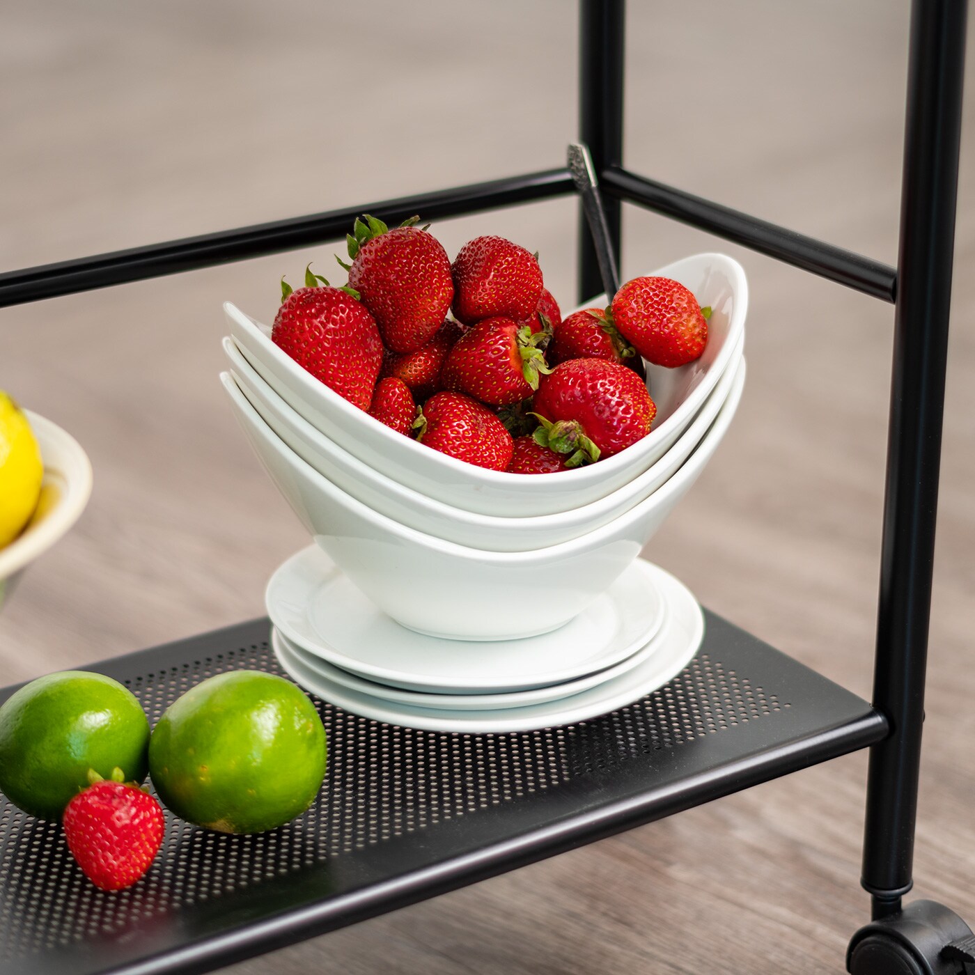 IRIS USA Metal Storage Cart with Casters, Kitchen Serving Cart