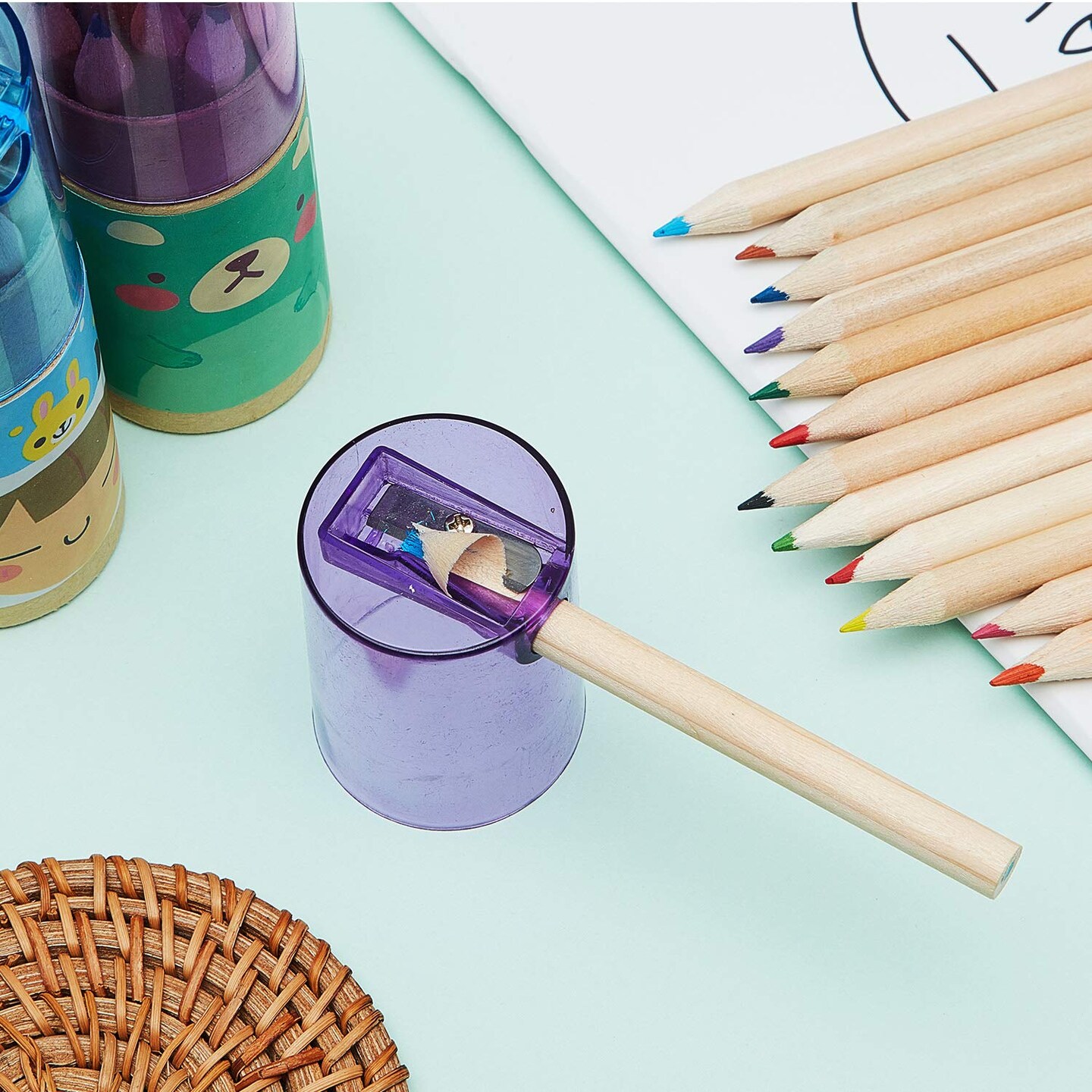 6 Pack  72 Pieces Mini Drawing Colored Pencils for Kids with Sharpener Cartoon Coloring Pencil Portable Pencils in Tube for Children Adults Artists Writing Sketching Classroom Halloween Gifts