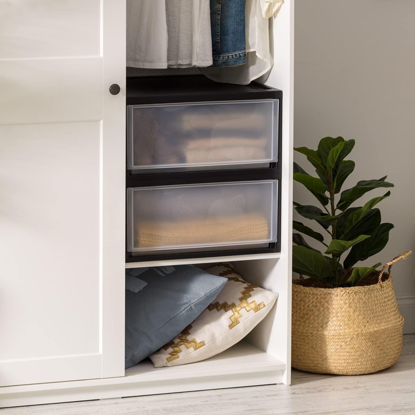 IRIS USA Stackable Modular Plastic Storage Drawers