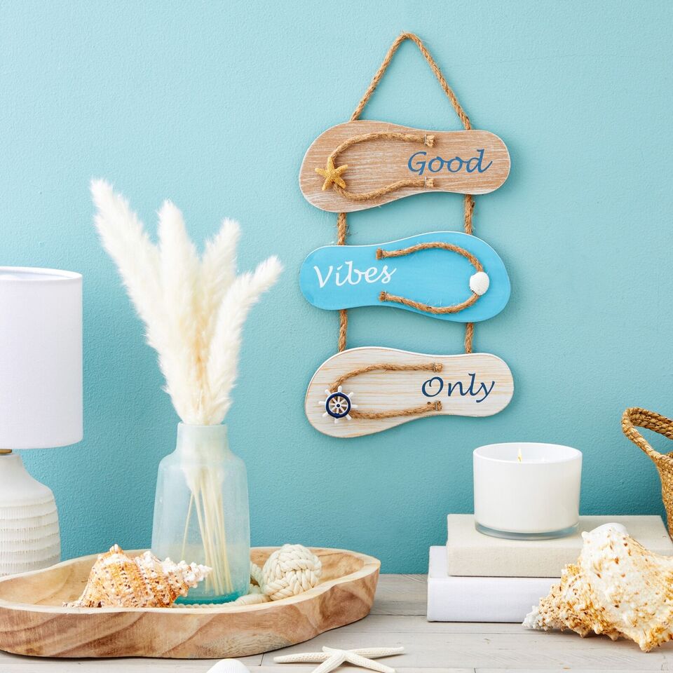 Wooden Hanging Wall Sign Beach Decor