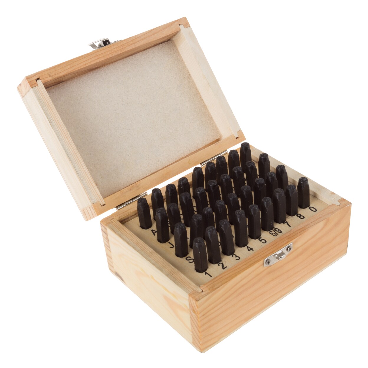 Stalwart 36 Piece Stamping Punch And Die Set Steel In Wood Case For Metal Jewelry