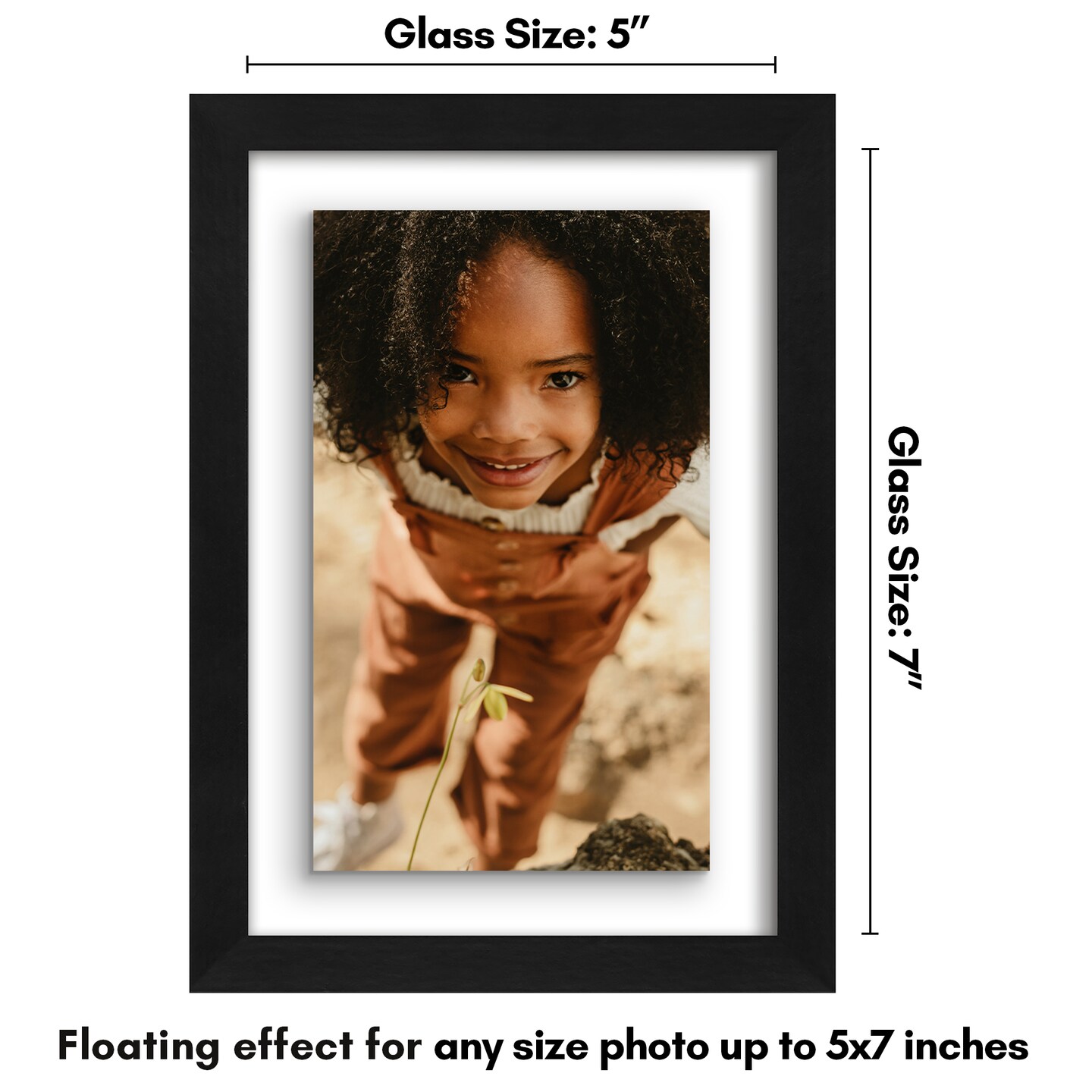 Americanflat Floating Picture Frame for Wall Art - Photo Frame with Floating Effect for Photos, Wall Art, and Pressed Flowers - Polished Glass Cover - Hanging Hardware