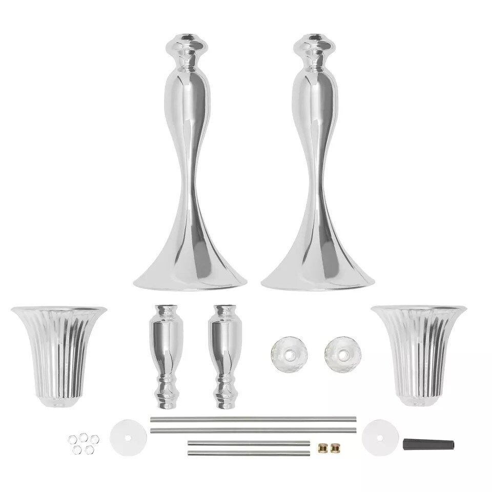 10 Pcs Silver Vase for Wedding Centerpieces, Metal Flower Trumpet Vase 74cm Tall