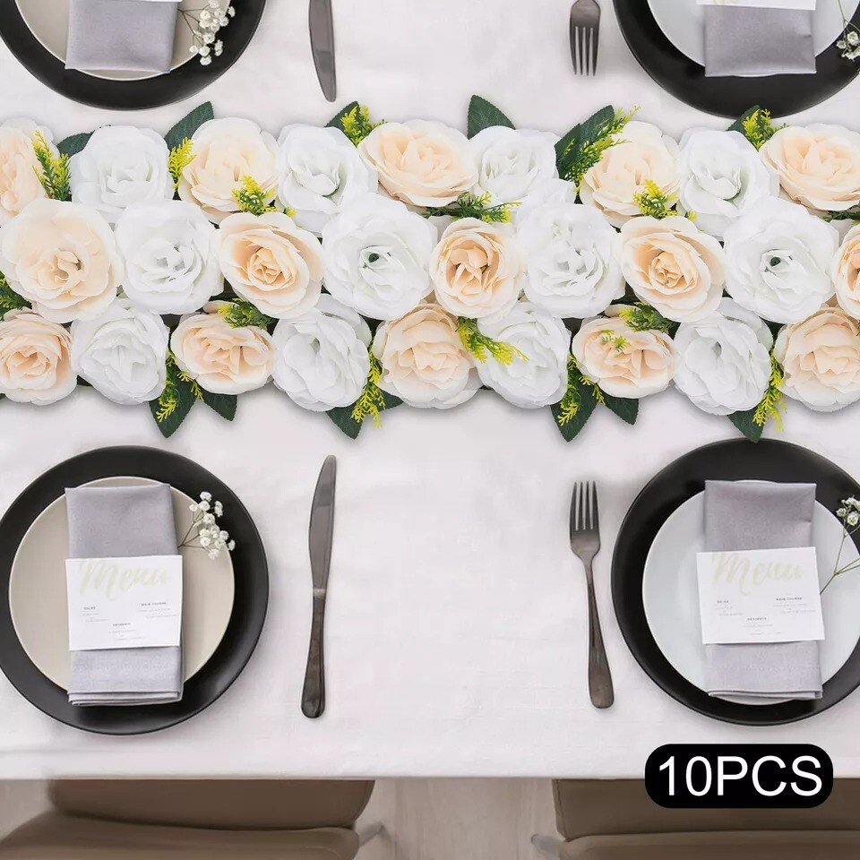 10Pcs Artificial Rose Flowers Arrangements Wedding Party Centerpieces Home Decor