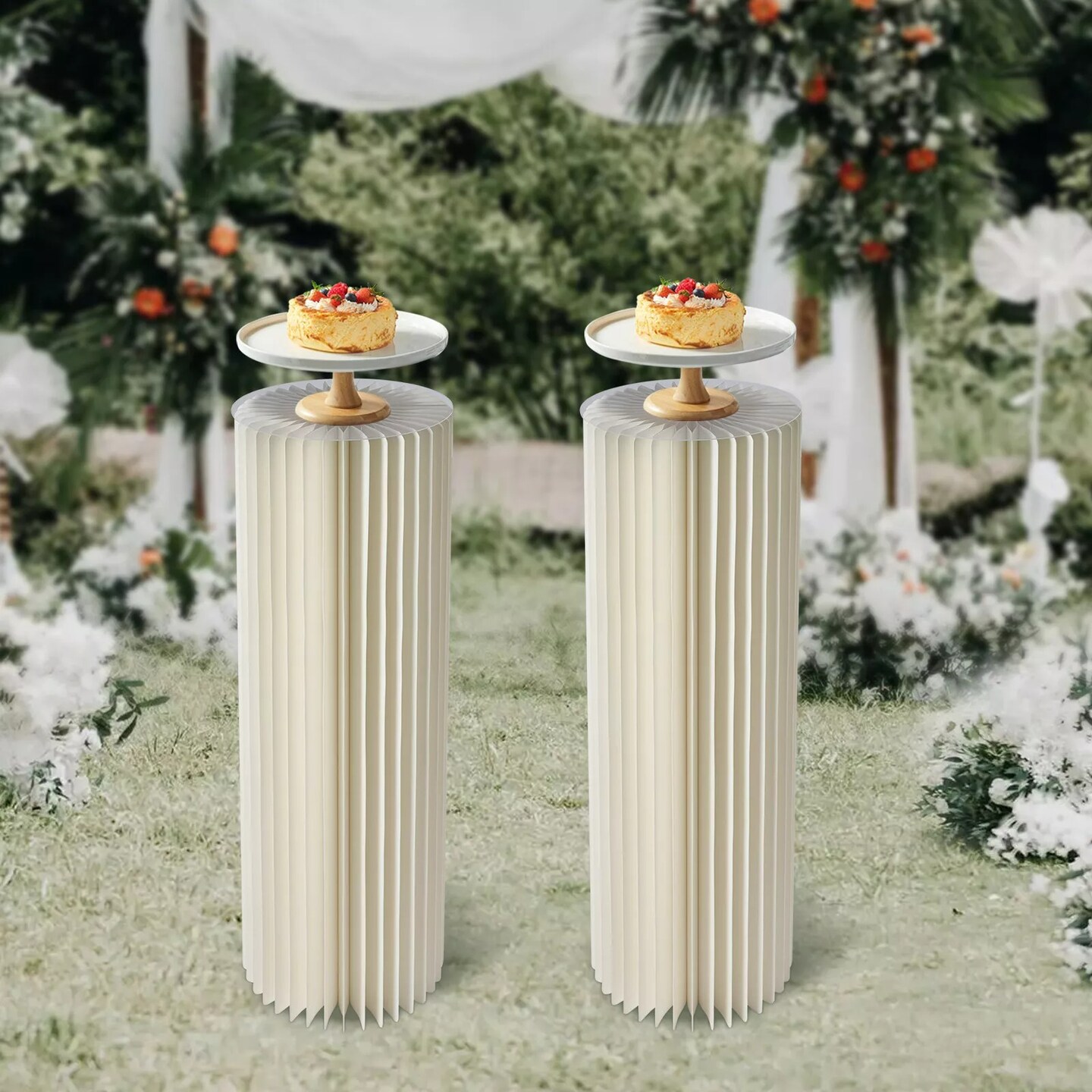 Cardboard Flowers Stand Foldable Columns Display Rack Weddings Centerpiece
