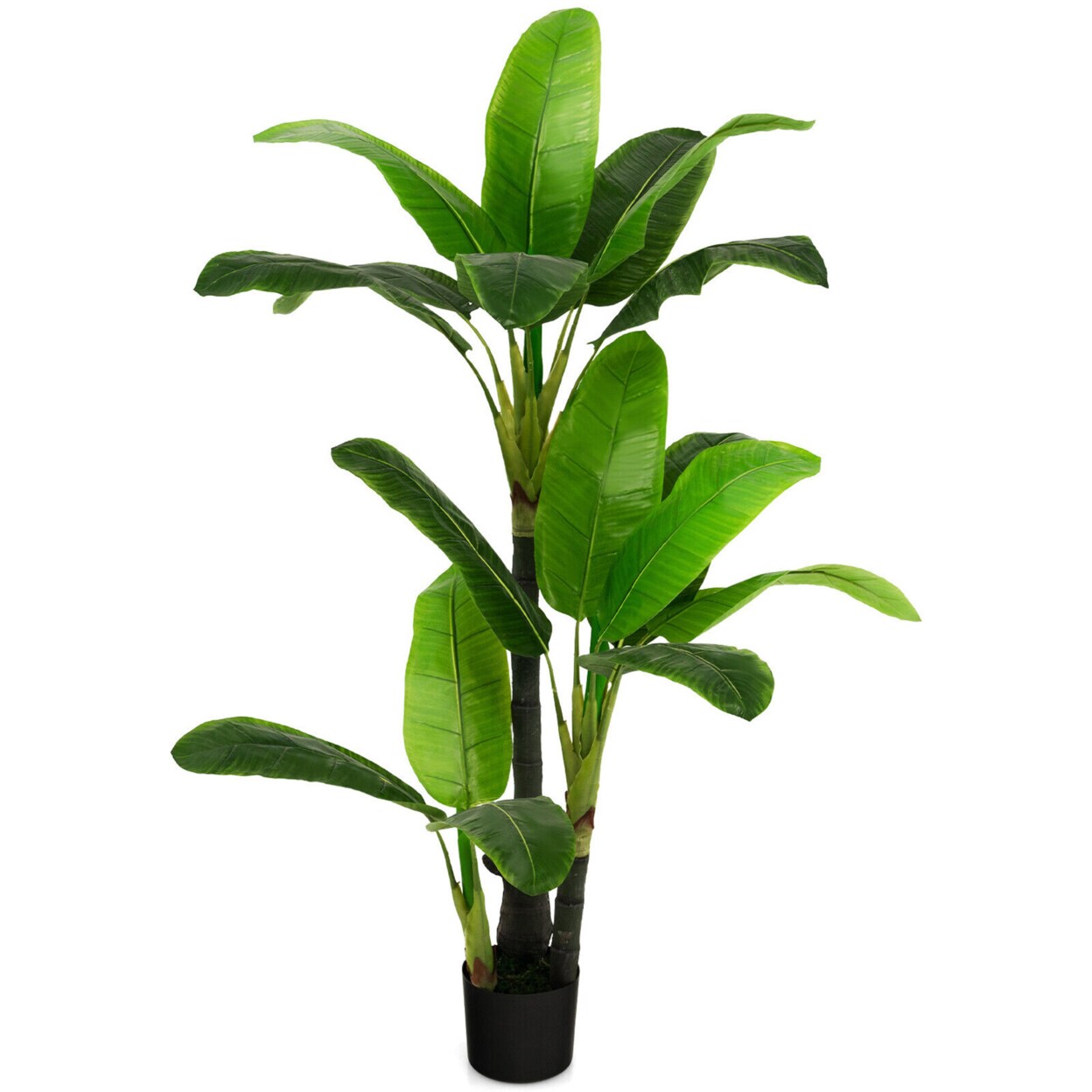 Gymax 5 FT Artificial Tree Fake Banana Plant Faux Tropical Tree for Indoor and Outdoor