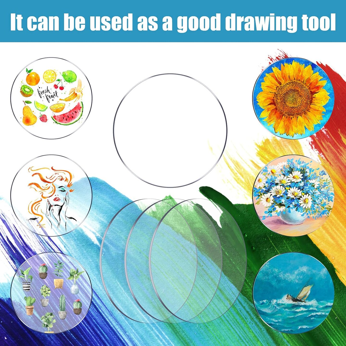 60 Pieces Transparent Acrylic Circle Discs Thick Round Acrylic Sheets Acrylic Circle Disc Ornament Blanks Clear Round Acrylic Ornaments for DIY Projects and Crafts (1.5 Inch)