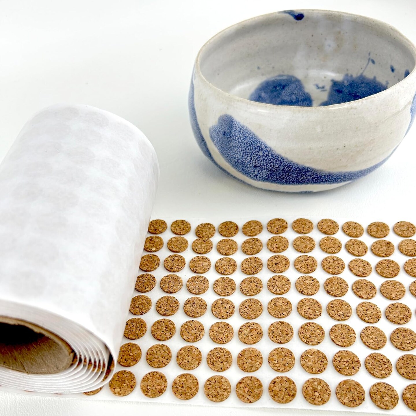 1/2" Self-Adhesive Cork Pads - Prevent Scratching Furniture, Electronics or Use on Cabinets or Table Top Items (Pkg/1000)