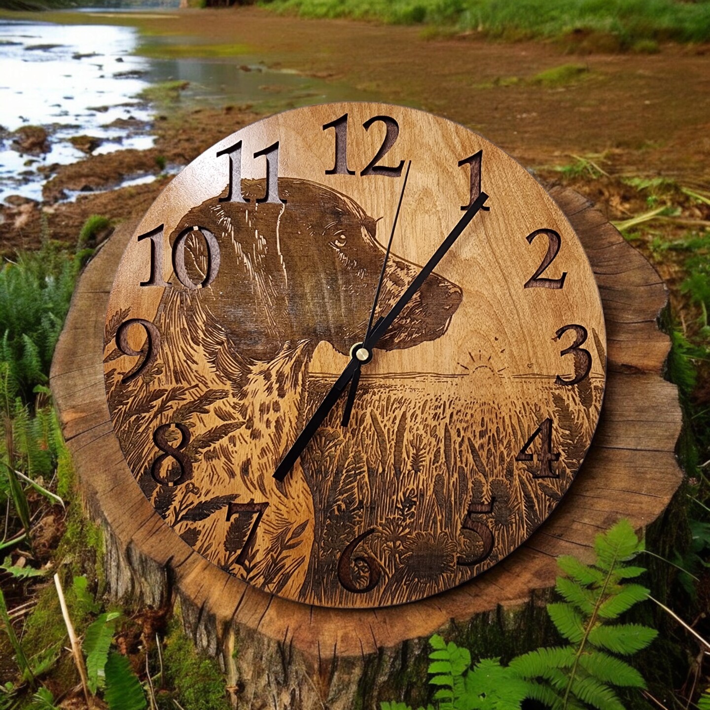 Cabin Clock, Lodge popular Clock, Dog Clock 15