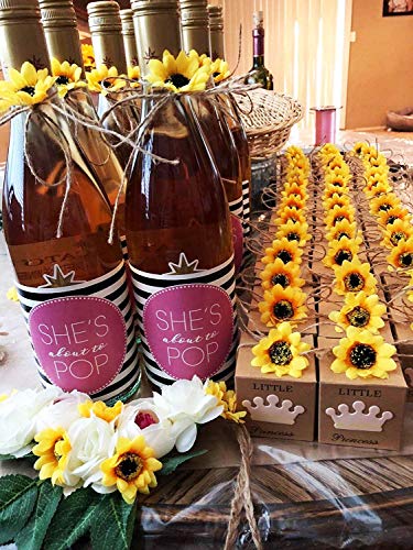 KINWELL 100pcs Mini Artificial Silk Yellow Sunflower Heads 1.8 inch Fabric Floral for Home Decoration Wedding Decor, Bride Holding Flowers,Garden