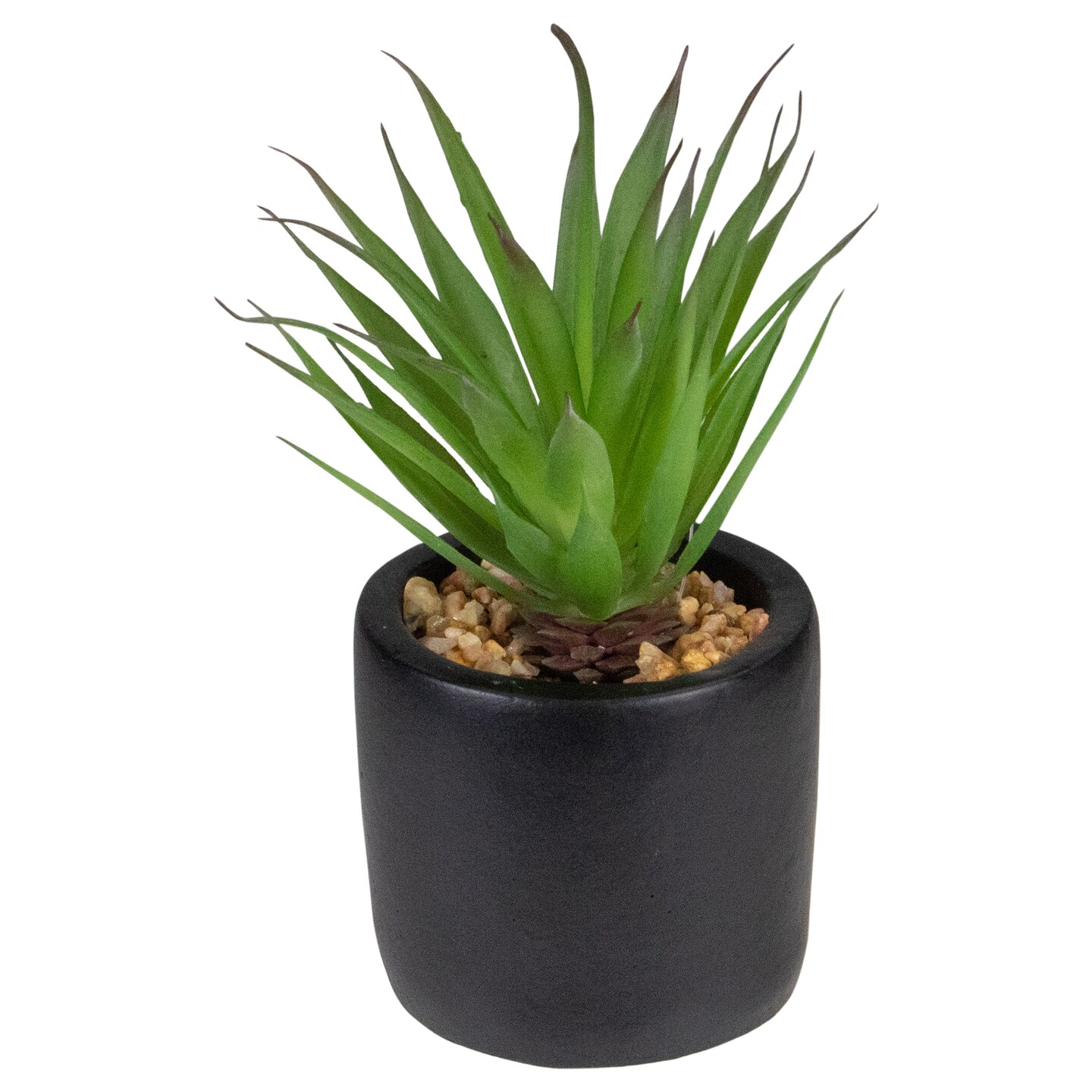 Northlight 7&#x22; Green Artificial Sword Grass in Black Pot