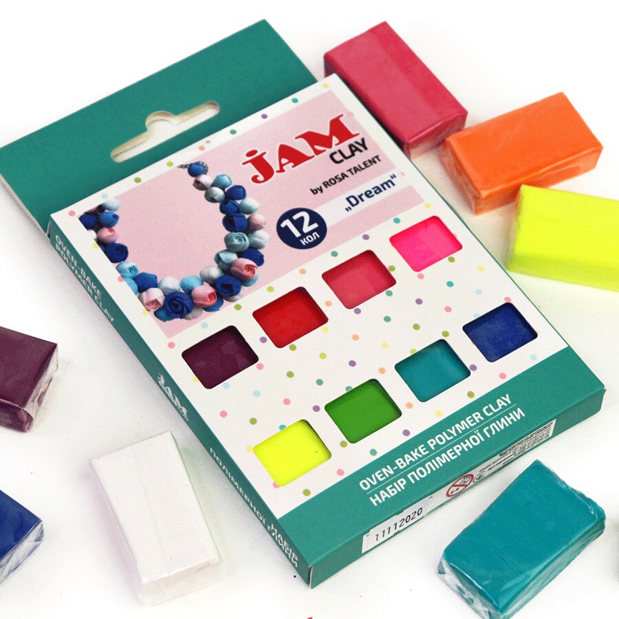 Polimer clay, set &#x22;Dream&#x22;, 12x20g, Jam Clay, ROSA TALENT
