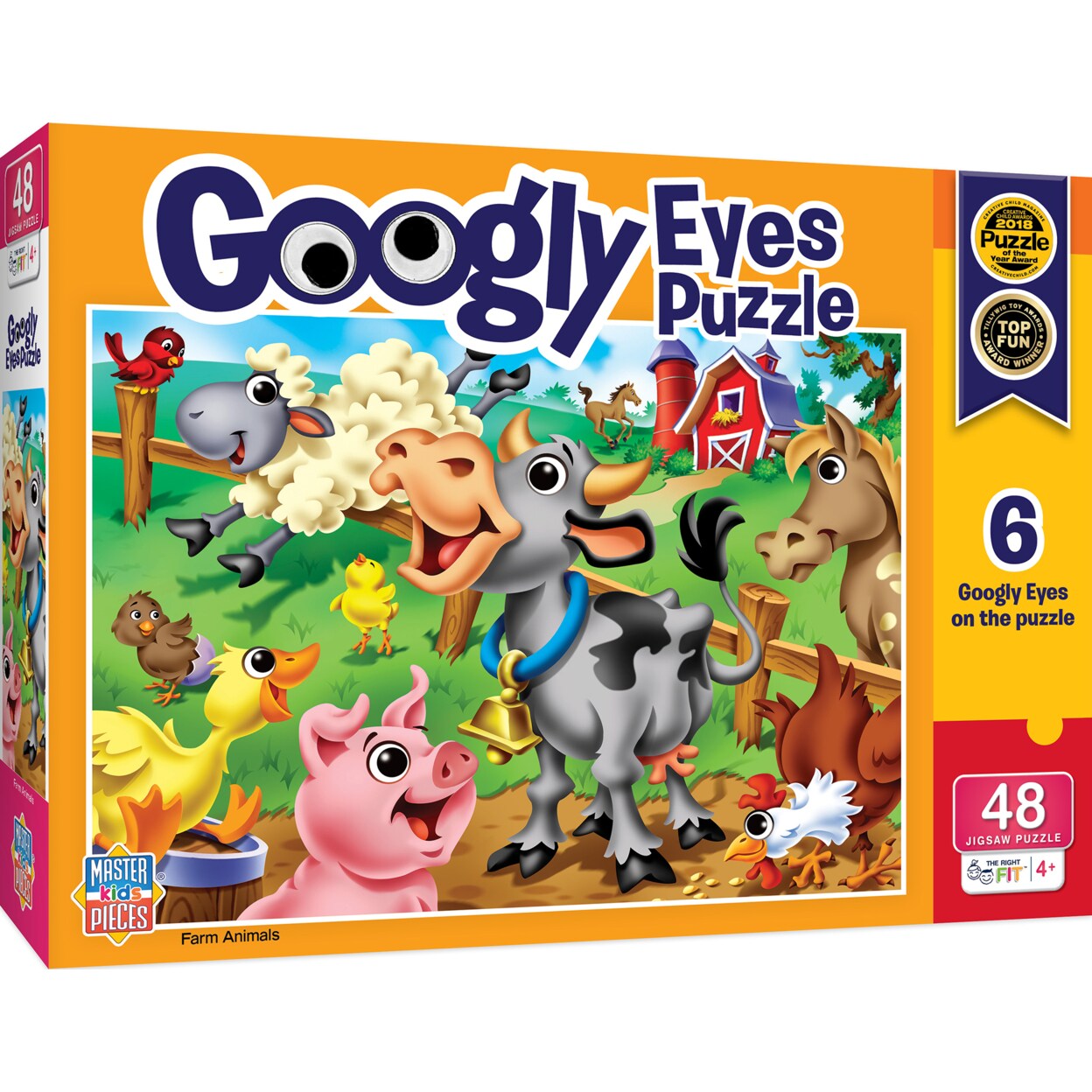 Masterpieces   Kids Funny Jigsaw Puzzle - Farm Animals Googly Eyes 48 Pieces