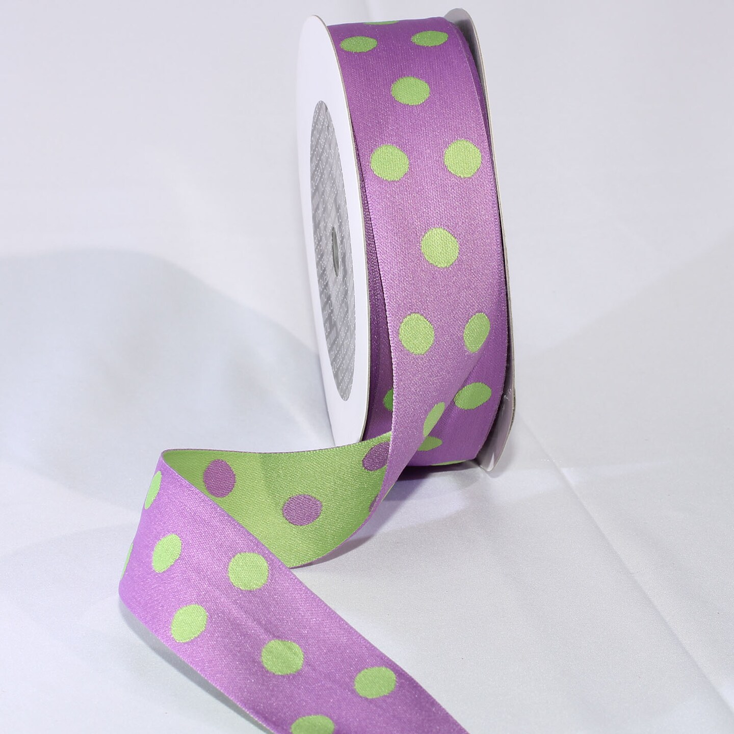 The Ribbon People Green Contemporary Polka Dot Woven Craft Ribbon 1.5&#x22; x 27 Yards